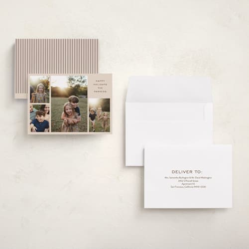 This is a eggnog petite holiday cards with standard by Angela Thompson called favorite four printing on signature in petite