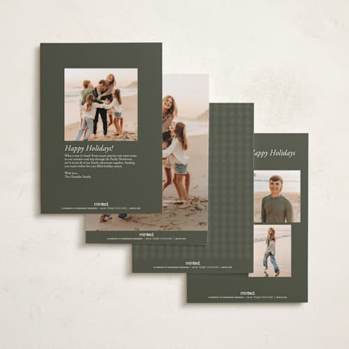 This is a pine petite holiday cards with standard by Brianne Larsen called classic frame printing on signature in petite