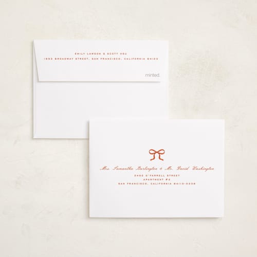 This is a poinsettia petite holiday cards with standard by Paper Raven Co. called merry memory printing on signature in petite