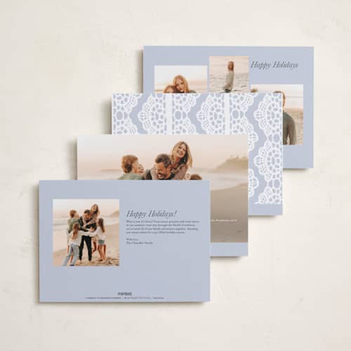 This is a fog petite holiday cards with standard by AK Graphics called lace doilie printing on signature in petite