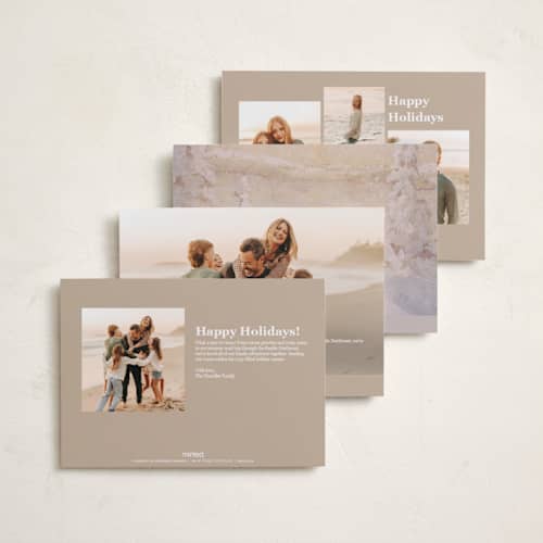 This is a gingerbread petite holiday cards with standard by Lindsay Megahed called winter wishes printing on signature in petite