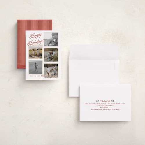 This is a snow petite holiday cards with standard by Robert and Stella called vienna printing on signature in petite