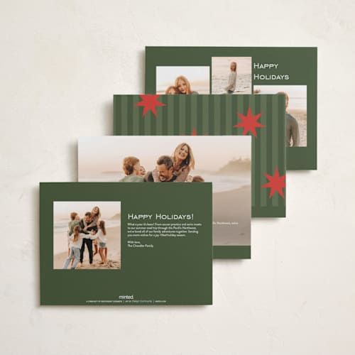 This is a spruce petite holiday cards with standard by Owl and Toad called constellation printing on signature in petite