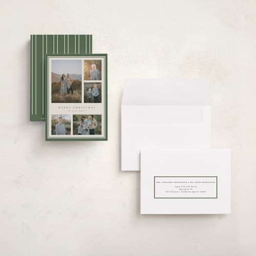This is a pine petite holiday cards with standard by Diana Pinnell called five moments printing on signature in petite