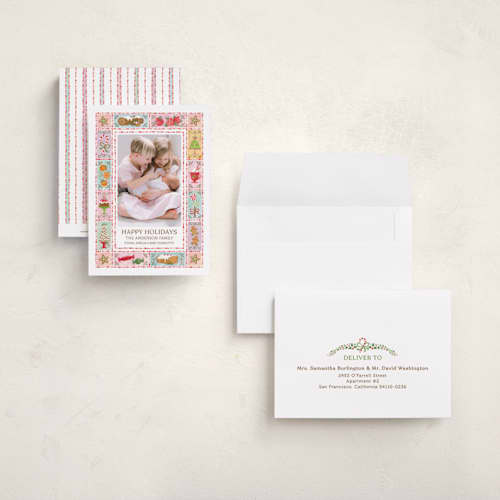 This is a peppermint petite holiday cards with standard by Paper Sun Studio called sweet dreams printing on signature in petite