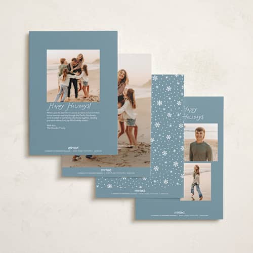 This is a frost petite holiday cards with standard by Hooray Creative called whimsical type printing on signature in petite