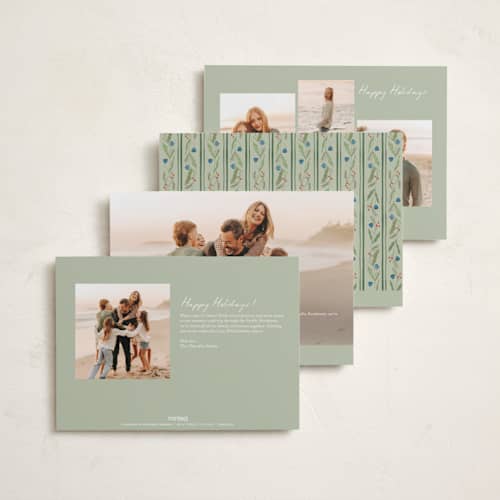 This is a pine petite holiday cards with standard by Amy Kross called verdant printing on signature in petite