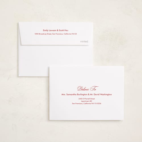 This is a berry petite holiday cards with standard by Kelly Schmidt called minimalist border printing on signature in petite