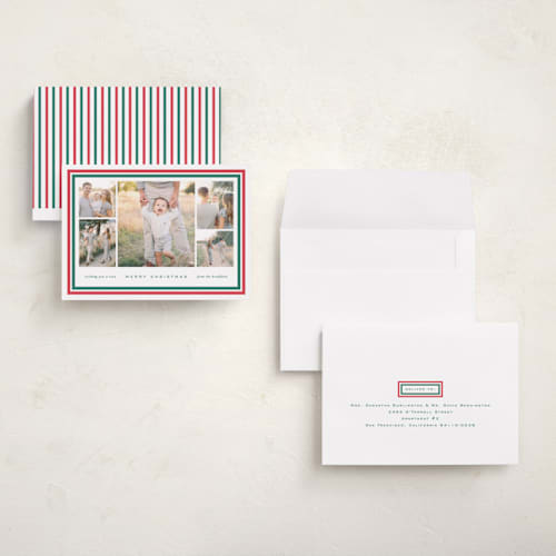 This is a mistletoe petite holiday cards with standard by Amy Kross called page printing on signature in petite