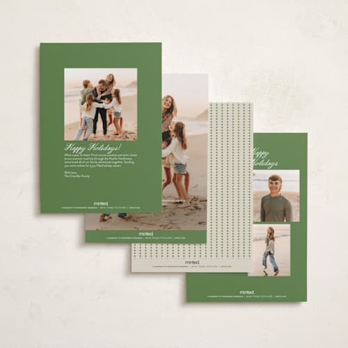 This is a garland petite holiday cards with standard by Pati Cascino called jasper printing on signature in petite