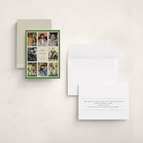 This is a garland petite holiday cards with standard by Pati Cascino called jasper printing on signature in petite