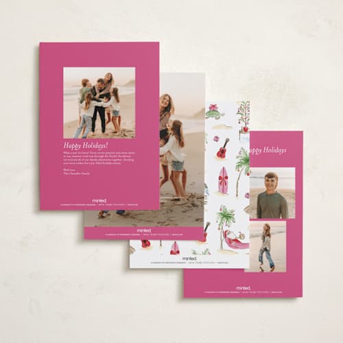 This is a hibiscus petite holiday cards with standard by Sarah Knight called ohana printing on signature in petite
