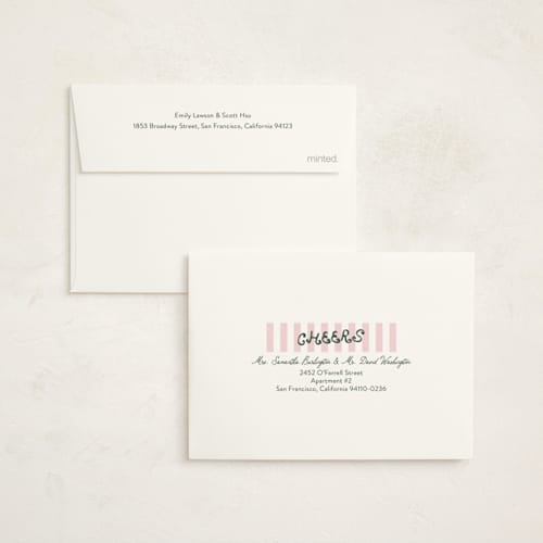 This is a rose petite holiday cards with standard by Angela Garrick called curly font printing on signature in petite