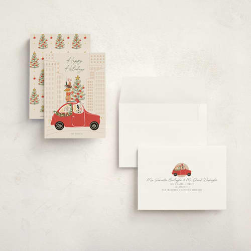 This is a pudding petite holiday cards with standard by samovilka called merriestmerry printing on signature in petite