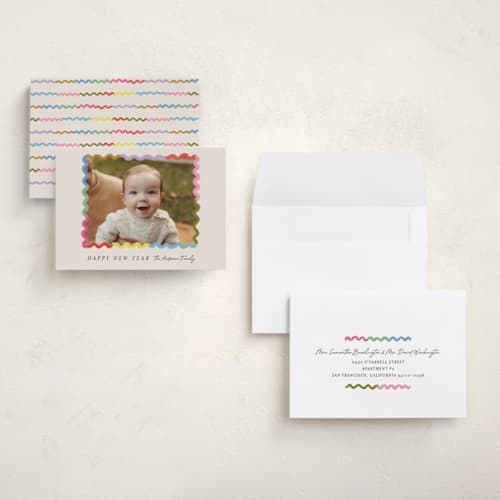 This is a jubilee petite holiday cards with standard by Kercia Jane called colorful beginnings printing on signature in petite