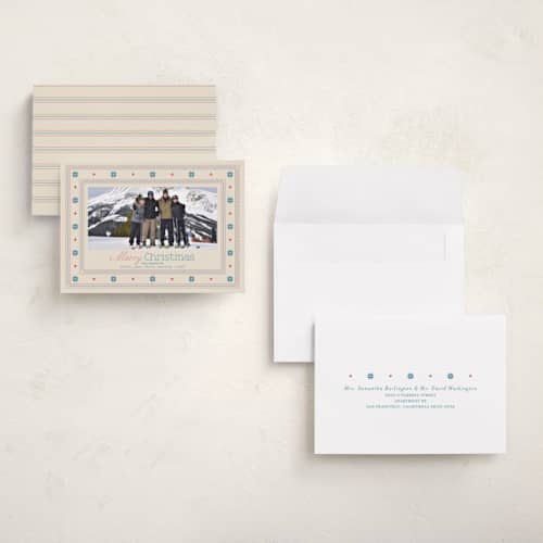 This is a ice petite holiday cards with standard by Erika Firm called saint moritz printing on signature in petite