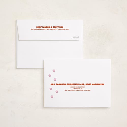 This is a berry petite holiday cards with standard by Inkblot Design called furever printing on signature in petite