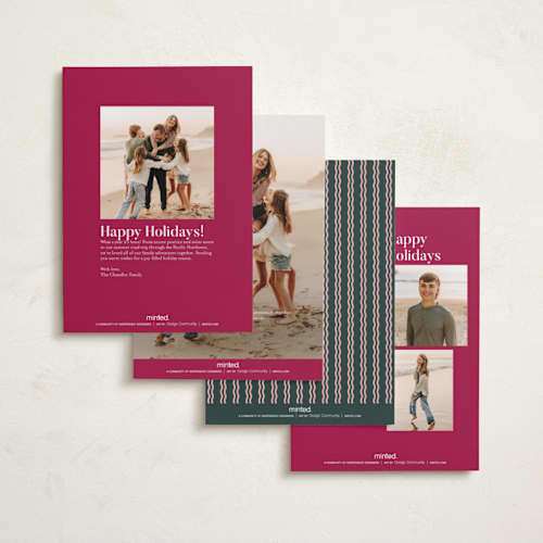 This is a peppermint petite holiday cards with standard by Robert and Stella called so holly jolly printing on signature in petite