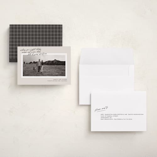 This is a pudding petite holiday cards with standard by Kayla King called grand adventure printing on signature in petite