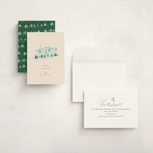 This is a alpine petite holiday cards with standard by Vera Lim called skiholidays printing on signature in petite