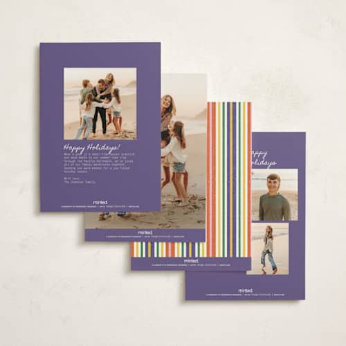 This is a plum petite holiday cards with standard by Inkblot Design called cut paper party printing on signature in petite