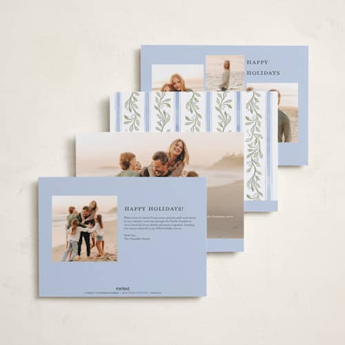 This is a bluebell petite holiday cards with standard by Sarah Knight called vintage garland printing on signature in petite