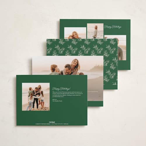 This is a evergreen petite holiday cards with standard by Sarah Brown called a little married printing on recycled smooth signature in petite