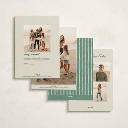 This is a spruce petite holiday cards with standard by Stacey Meacham called christmasy printing on signature in petite