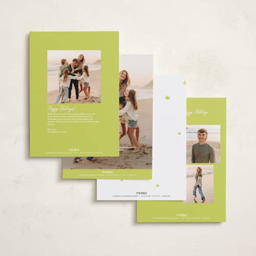 This is a citron petite holiday cards with standard by Ani Somi called sparkle and cheer printing on signature in petite
