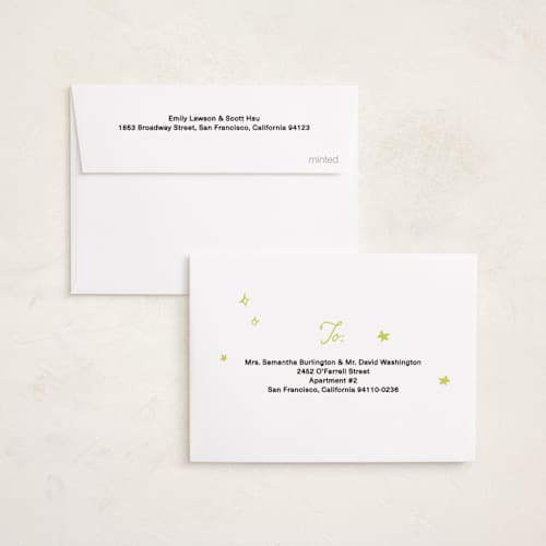 This is a citron petite holiday cards with standard by Ani Somi called sparkle and cheer printing on signature in petite