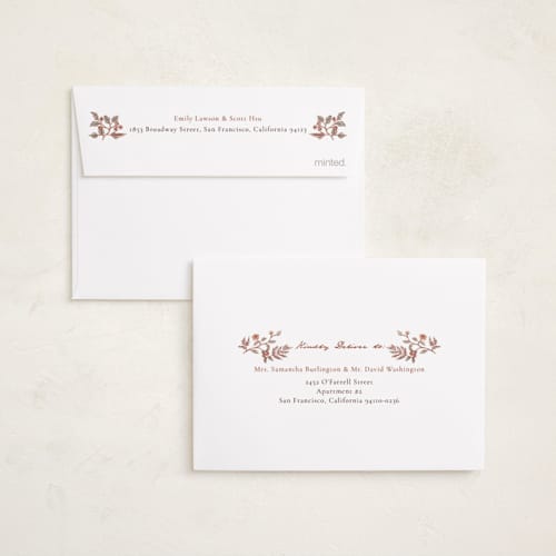 This is a cherry petite holiday cards with standard by Elly called a winter gathering printing on signature in petite