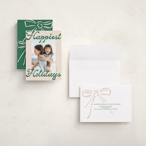 This is a lagoon petite holiday cards with standard by Phrosné Barwood called chappies printing on signature in petite