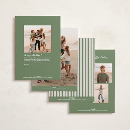 This is a mistletoe petite holiday cards with standard by Wildfield Paper Co called happiest! printing on signature in petite