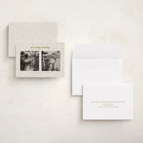 This is a fir petite holiday cards with standard by Kasia Labocki called ember printing on signature in petite