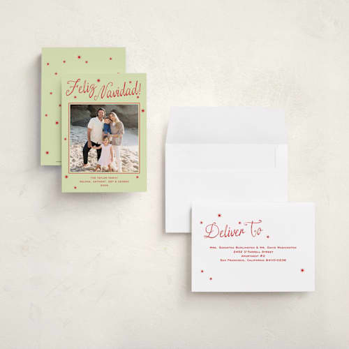 This is a agave petite holiday cards with standard by Megan Davis called espacio printing on signature in petite