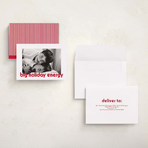 This is a cherry petite holiday cards with standard by Annie Holmquist called big holiday printing on signature in petite