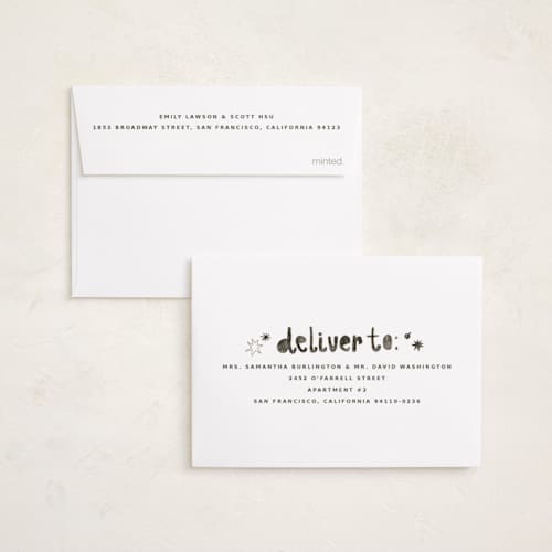 This is a vanilla petite holiday cards with standard by Anastasia Makarova called pencil sketch booth printing on signature in petite