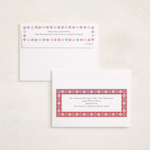 This is a sprinkles petite holiday cards with standard by Jackie Crawford called sugarplum border printing on signature in petite