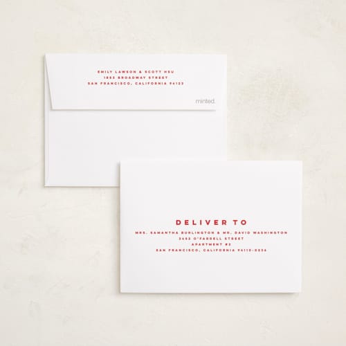 This is a santa suit petite holiday cards with standard by Kristie Kern called cooper printing on signature in petite