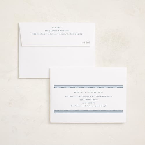 This is a cornflower petite holiday cards with standard by Blustery August called it's a wonderful, blessed life printing on signature in petite