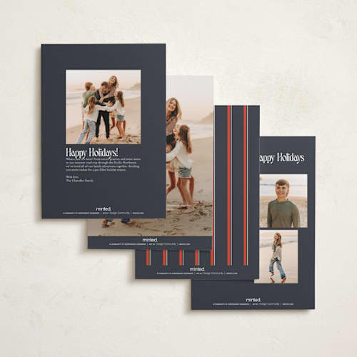 This is a sea petite holiday cards with standard by Ekko Studio called bold blessings printing on signature in petite
