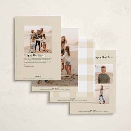 This is a vanilla petite holiday cards with standard by Creo Study called written it printing on recycled smooth signature in petite