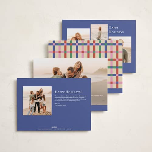 This is a gumdrops petite holiday cards with standard by Rachel Cassel called colorful joy printing on signature in petite