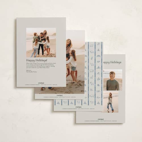 This is a ocean petite holiday cards with standard by Paper Sun Studio called santa's map printing on signature in petite