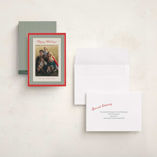 This is a candy apple petite holiday cards with standard by Chris Griffith called holiday trend printing on signature in petite