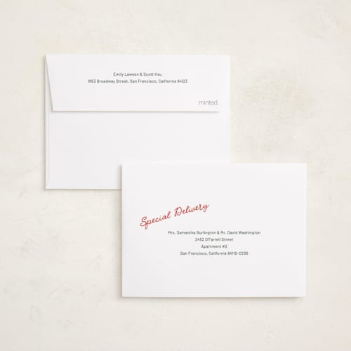 This is a candy apple petite holiday cards with standard by Chris Griffith called holiday trend printing on signature in petite