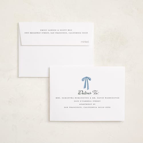 This is a halo petite holiday cards with standard by Teju Reval called festive sprigs printing on signature in petite
