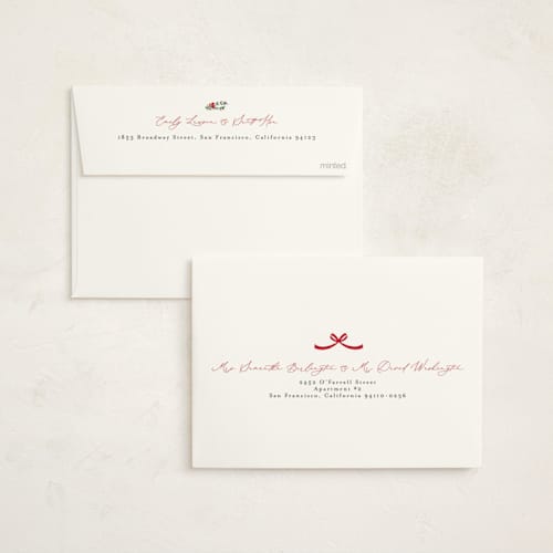 This is a holly berry foil pressed holiday cards with foil pressed by Susan Moyal called greenery tree printing on signature in standard