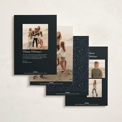 This is a coal foil pressed holiday cards with foil pressed by Paper Sun Studio called the night before christmas printing on signature in standard