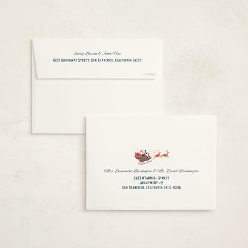 This is a night foil pressed holiday cards with foil pressed by Paper Sun Studio called the night before christmas printing on signature in standard